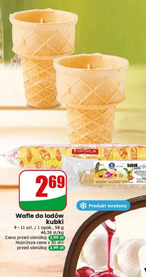 Wafle do lodów kubki Gotszlik