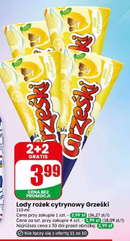 Lody rożek cytrynowy Grześki