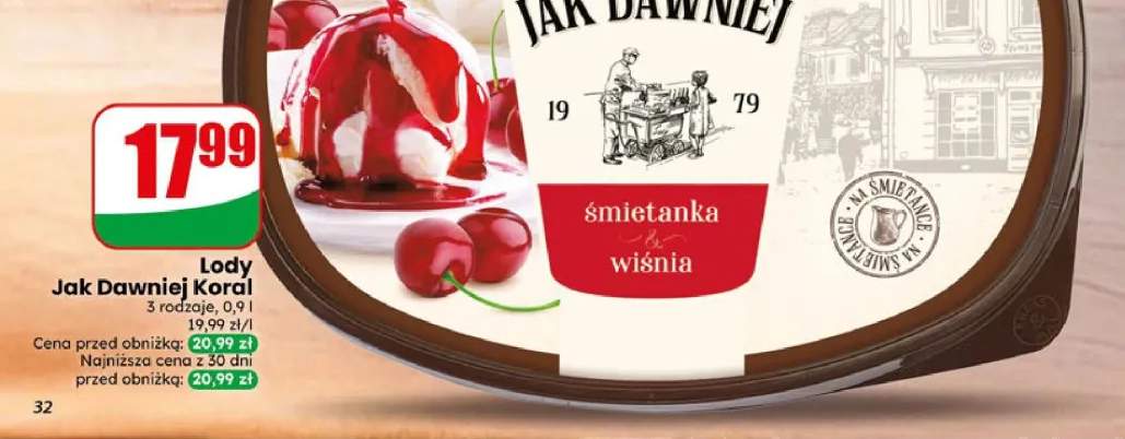 Lody śmietanka wiśnia Bracia Koral Jak Dawniej