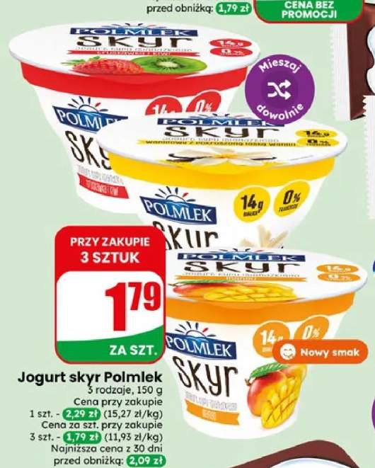 Jogurt skyr truskawka kiwi Polmlek +2 warianty