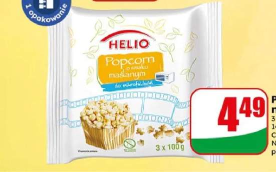 Popcorn do mikrofali maślany Helio 3-pak 100 g