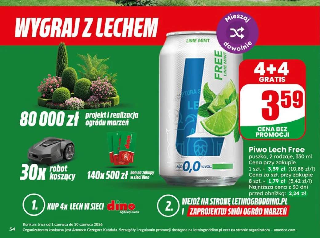 Piwo bezalkoholowe Lech Free Lime Mint +1 wariant