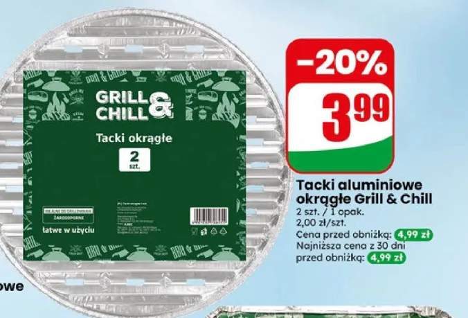 Tacki aluminiowe okrągłe Grill & Chill