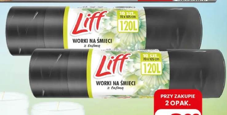 Worki na śmieci z taśmą Liff 120 l 10-pak