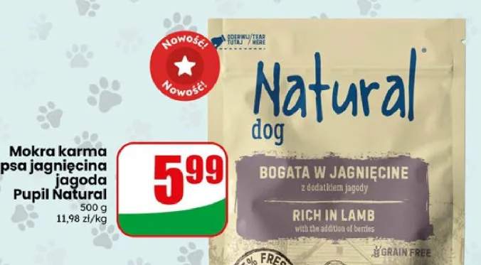 Mokra karma dla psa jagnięcina jagoda Pupil Natural