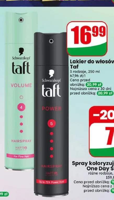 Lakier do włosów Schwarzkopf Taft Power +1 wariant