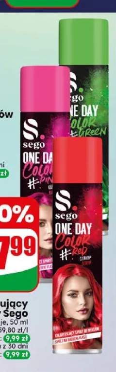 Spray koloryzujący Sego One Day Color Green +2 warianty