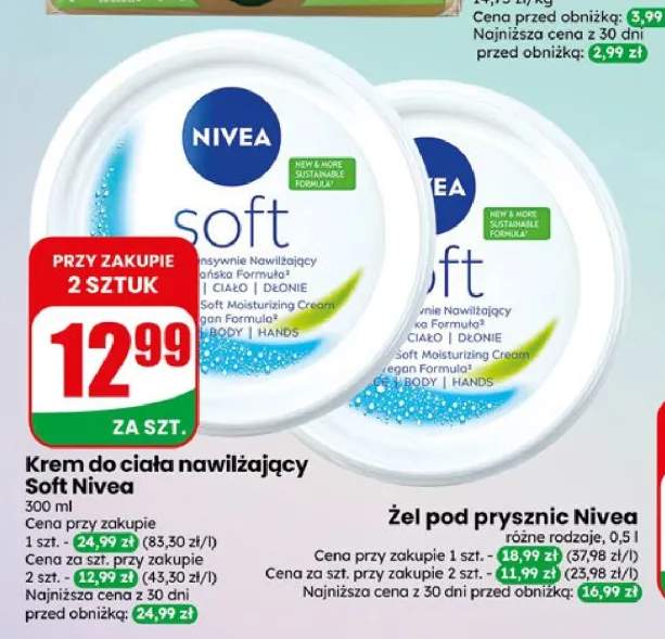 Krem do ciała nawilżający Nivea Soft