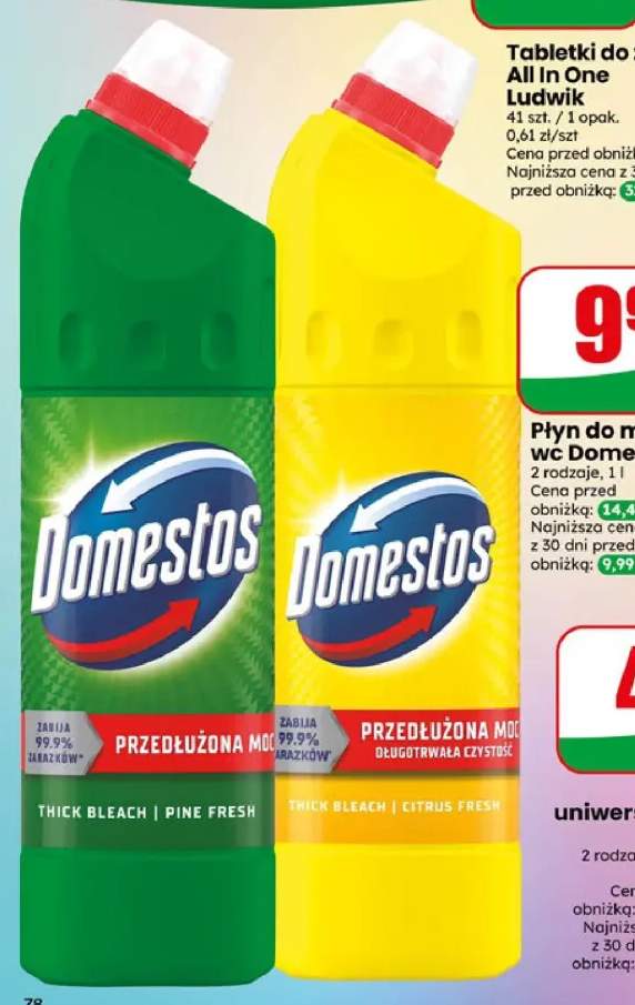 Płyn do WC Domestos Thick Bleach Pine Fresh +1 wariant