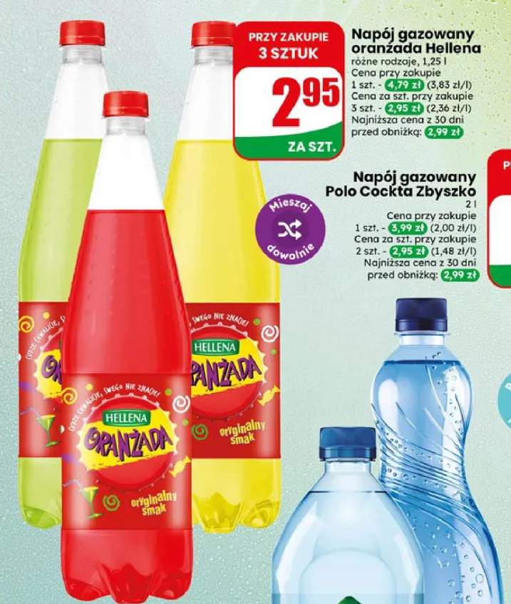 Napój gazowany oranżada czerwona Hellena +2 warianty
