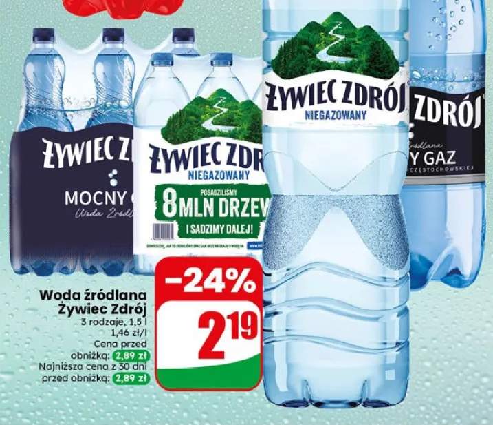Woda źródlana mocny gaz Żywiec Zdrój +2 warianty