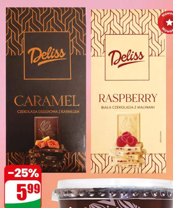 Czekolada deserowa z karmelem Deliss +1 wariant