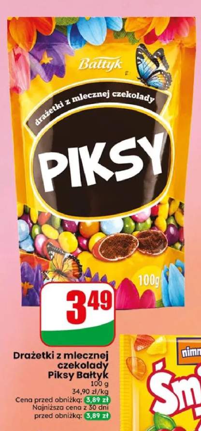 Drażetki z mlecznej czekolady Piksy Bałtyk