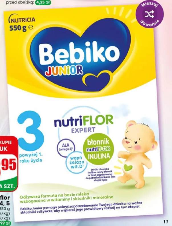 Mleko modyfikowane Bebiko Nutriflor Expert 3 +3 warianty