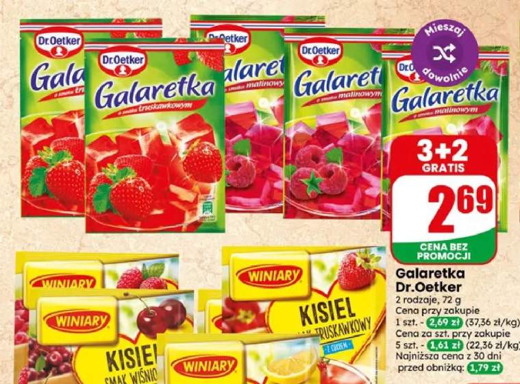 Galaretka o smaku malinowym Dr.Oetker +1 wariant