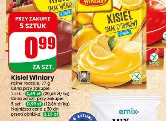 Kisiel o smaku wiśniowym Winiary +2 warianty