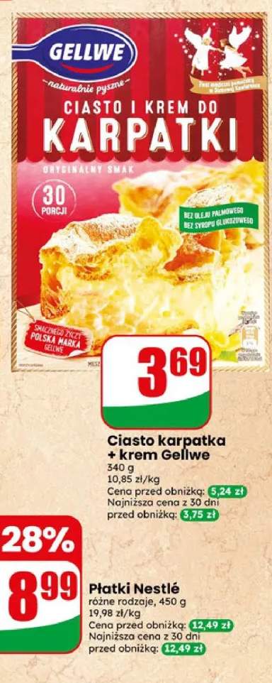 Zestaw ciasto Karpatka + krem Gellwe