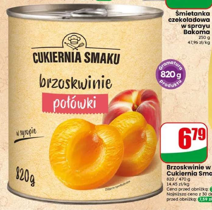 Brzoskwinie w syropie połówki Cukiernia Smaku