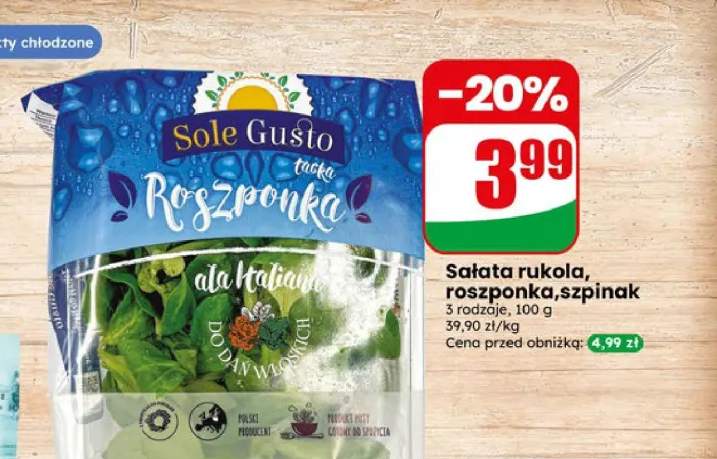 Sałata rukola Sole Gusto +2 warianty