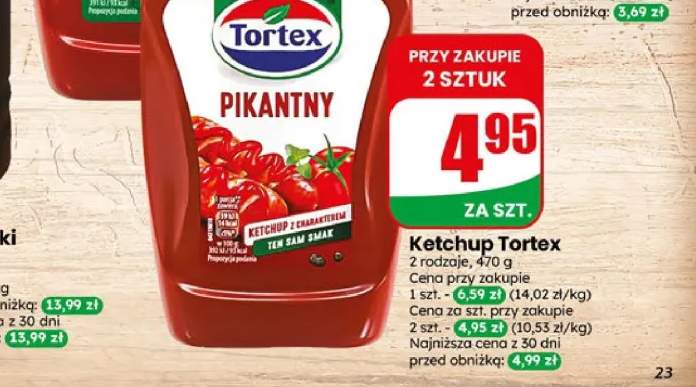 Ketchup Tortex Łagodny +1 wariant