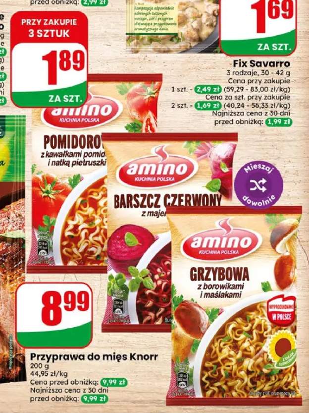 Zupa Nudle Amino Pomidorowa +2 warianty