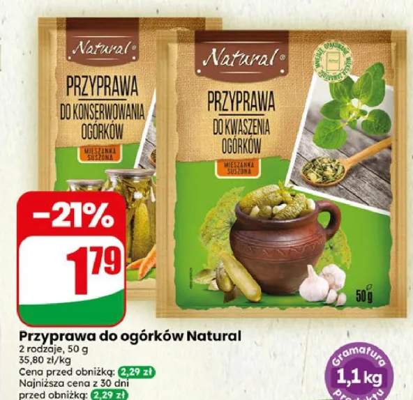 Przyprawa do kwaszenia ogórków Natural +1 wariant