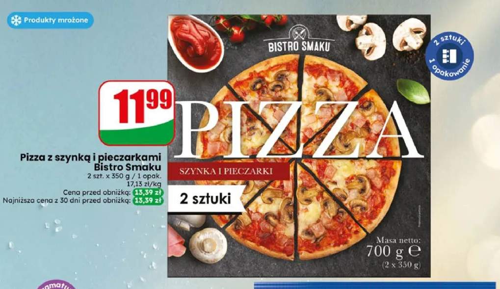 Pizza z szynką i pieczarkami Bistro Smaku
