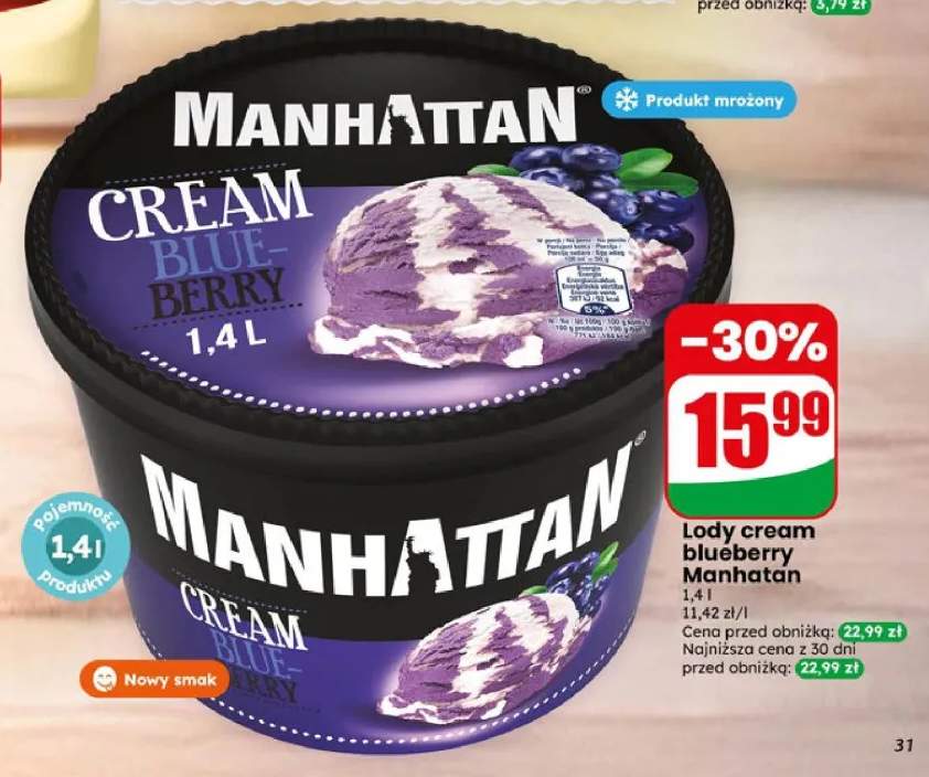 Lody cream blueberry Manhattan