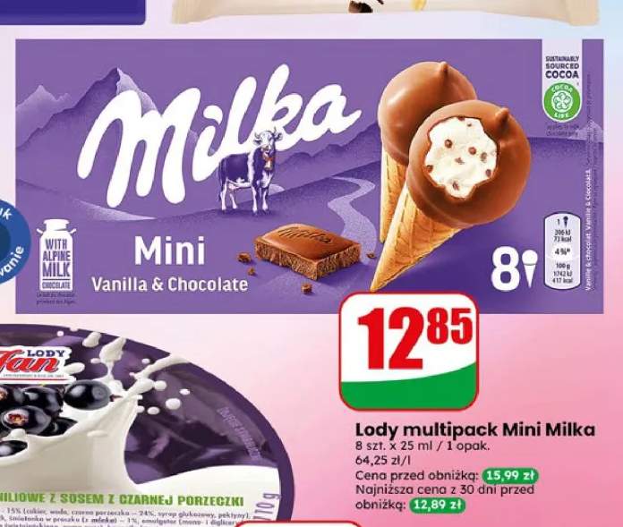Lody multipack Mini Milka Vanilla & Chocolate 8-pak