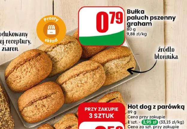 Bułka paluch pszenny graham