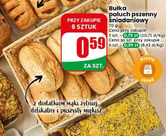 Bułka paluch pszenny śniadaniowy
