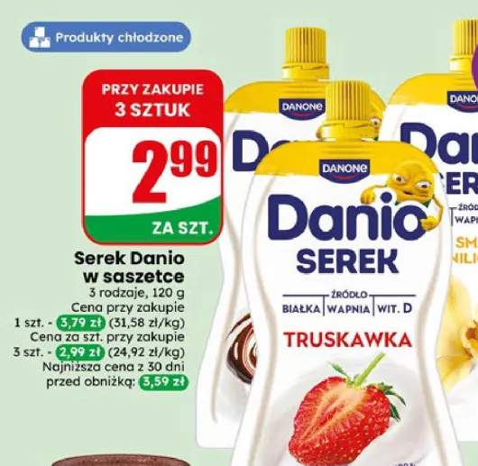 Serek Danio w saszetce truskawkowy +2 warianty