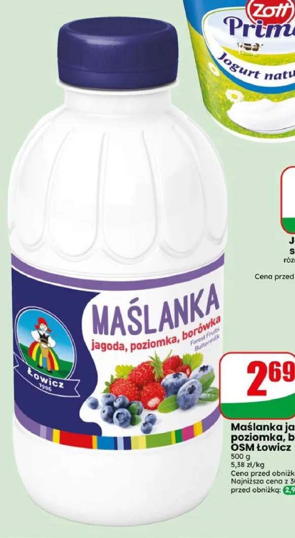 Maślanka jagoda poziomka borówka OSM Łowicz