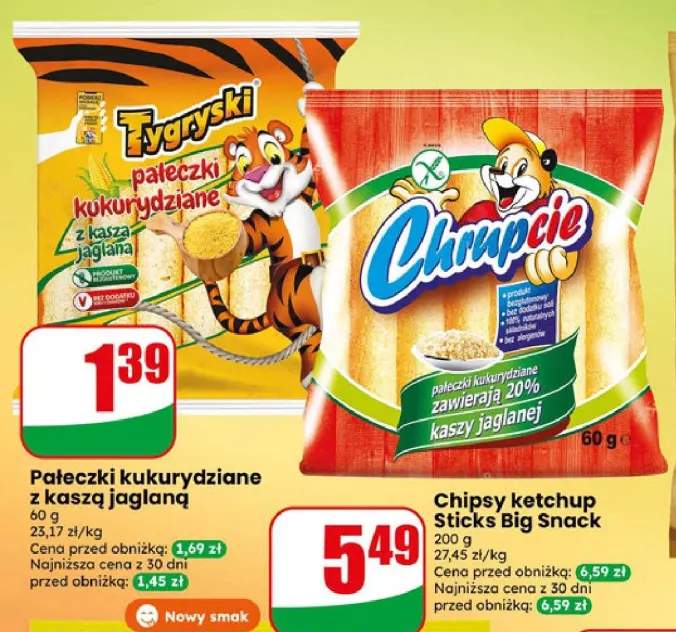 Pałeczki kukurydziane z kaszą jaglaną Tygryski +1 wariant
