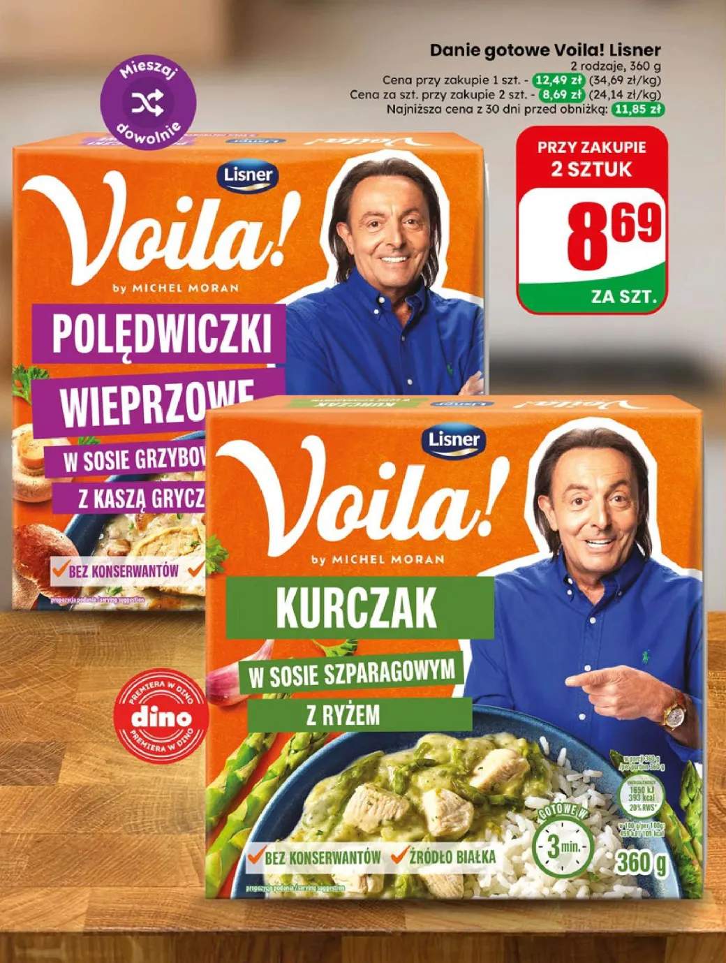 Danie gotowe polędwiczki wieprzowe w sosie grzybowym z kaszą gryczaną Voila! Lisner +1 wariant