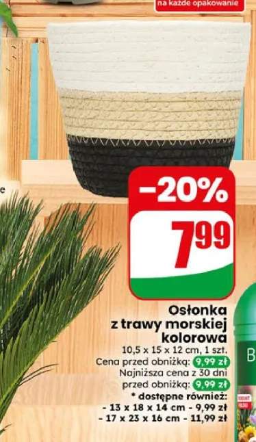 Osłonka z trawy morskiej kolorowa 10,5x15x12 cm