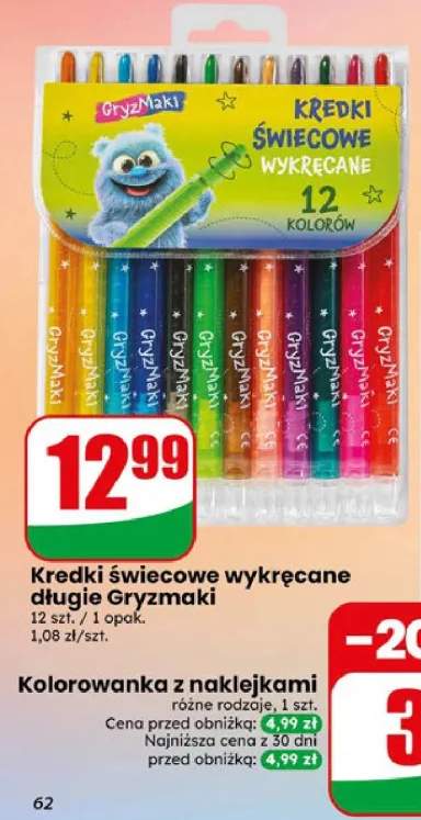 Kredki świecowe wykręcane długie Gryzmaki