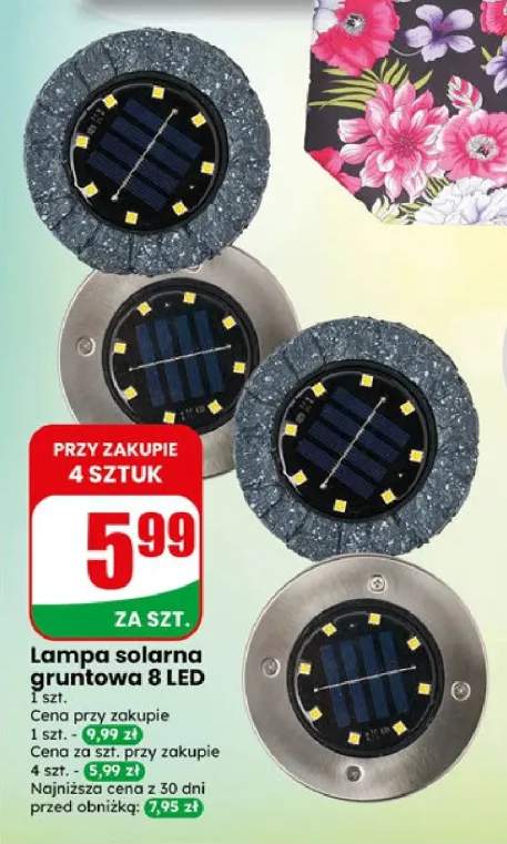 Lampa solarna gruntowa 8 LED