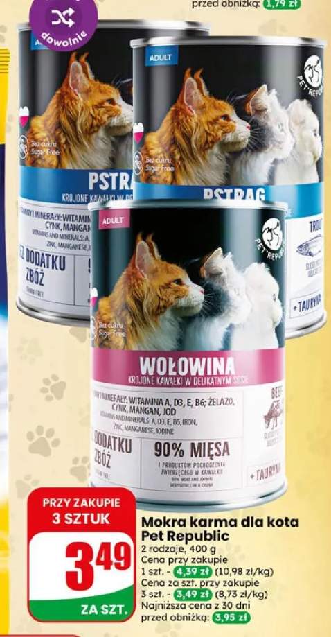 Mokra karma dla kota Pet Republic Pstrąg +1 wariant