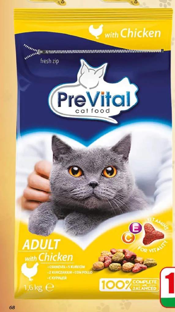 Sucha karma dla kota PreVital Adult z kurczakiem