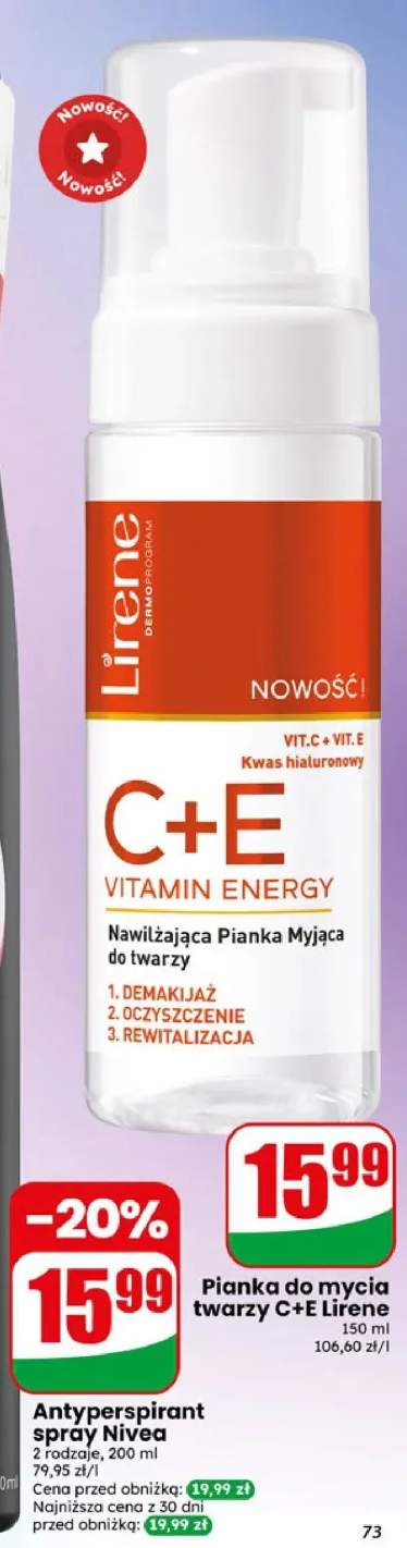 Pianka do mycia twarzy Lirene C+E Vitamin Energy