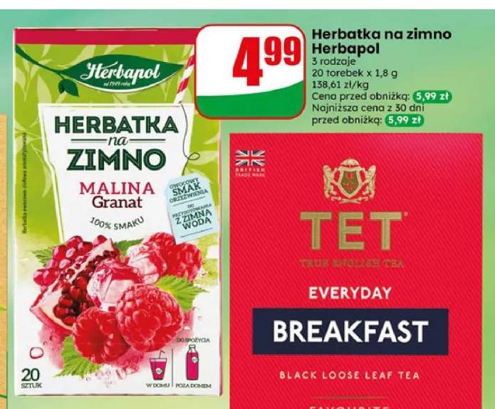 Herbatka na zimno Malina Granat Herbapol