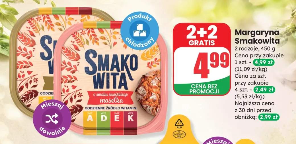 Margaryna Smakowita o smaku swojskiego masełka +1 wariant