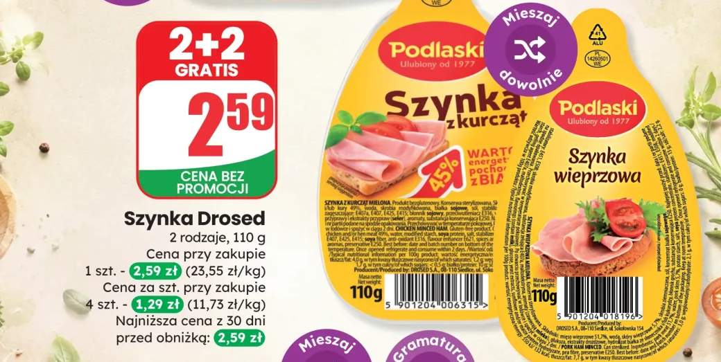 Szynka wieprzowa Podlaski +1 wariant