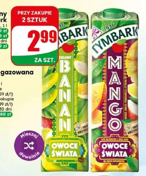 Napój niegazowany Tymbark Owoce Świata banan +1 wariant