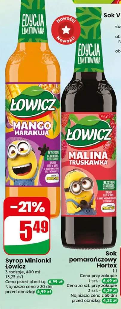 Syrop Minionki Łowicz mango marakuja +1 wariant