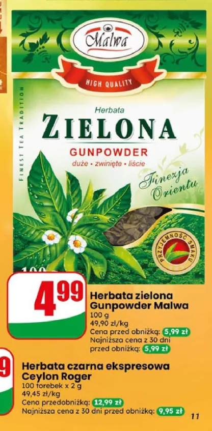 Herbata zielona Gunpowder Malwa