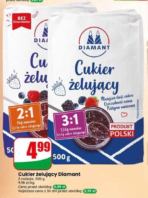 Cukier żelujący 2:1 Diamant +1 wariant
