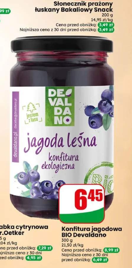 Konfitura jagodowa BIO Devaldano