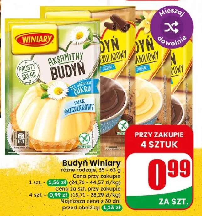 Budyń aksamitny smak śmietankowy Winiary +2 warianty